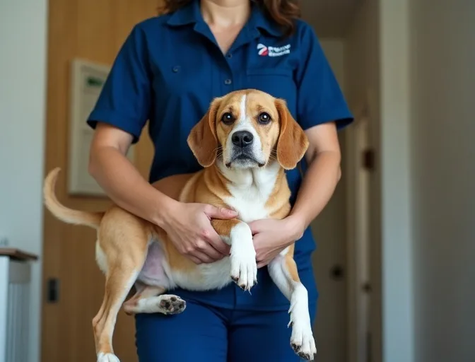 Technician respectfully transporting a deceased dog in Cranbourne North